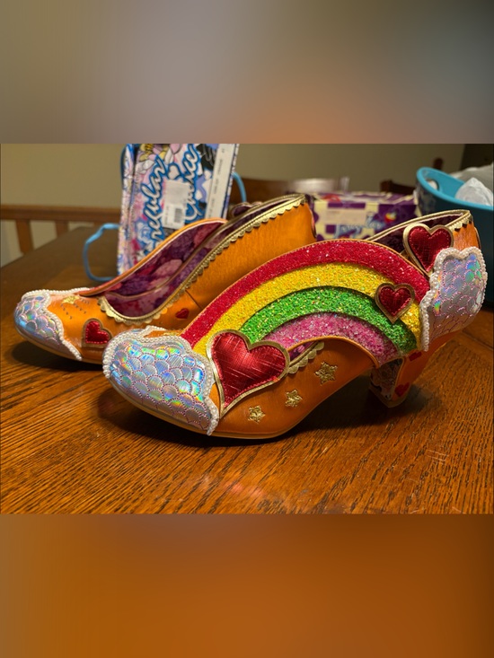 Irregular Choice Shoes - Glitter Rainbow Summer Of Love-orange size 41/10